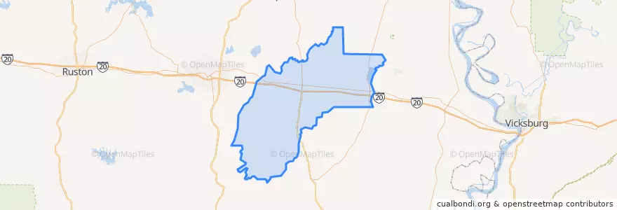 Mapa de ubicacion de Richland Parish.