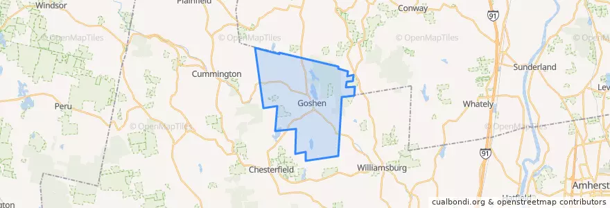 Mapa de ubicacion de Goshen.