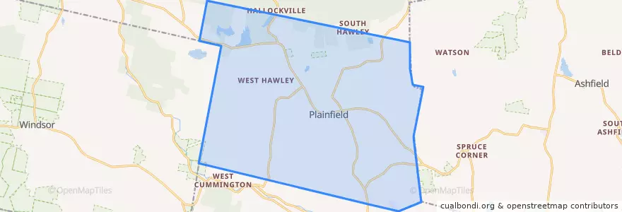 Mapa de ubicacion de Plainfield.