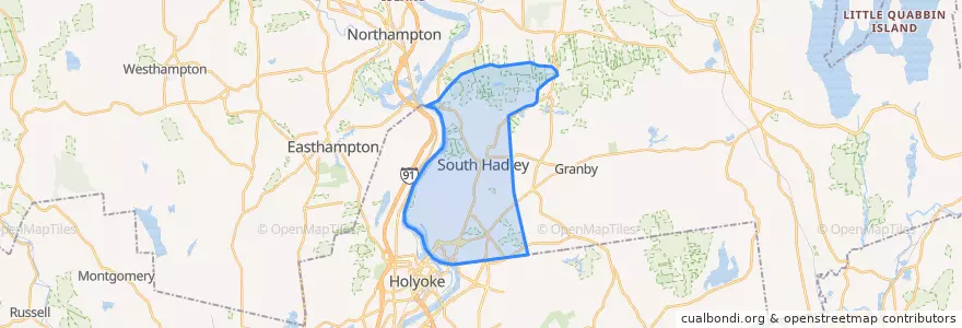 Mapa de ubicacion de South Hadley.