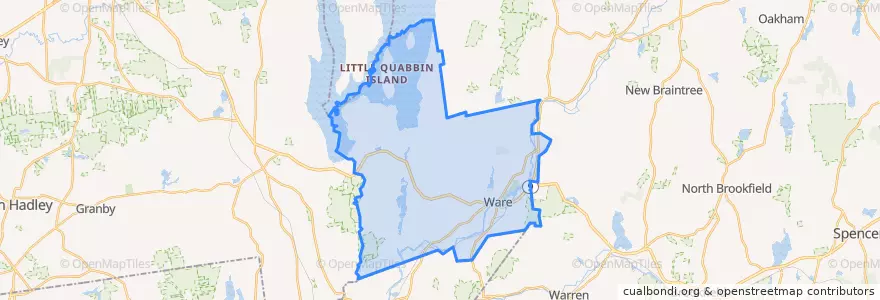 Mapa de ubicacion de Ware.