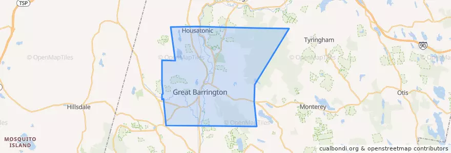Mapa de ubicacion de Great Barrington.