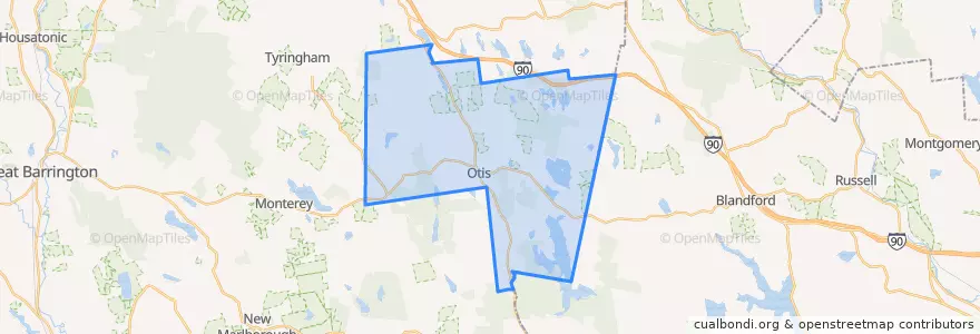 Mapa de ubicacion de Otis.