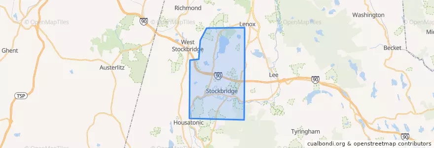 Mapa de ubicacion de Stockbridge.