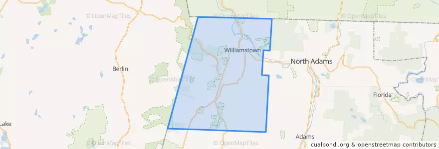 Mapa de ubicacion de Williamstown.