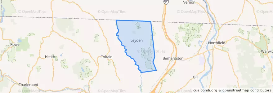 Mapa de ubicacion de Leyden.