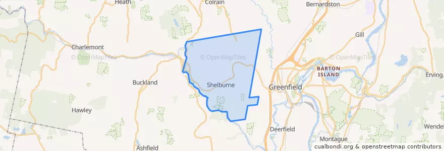 Mapa de ubicacion de Shelburne.