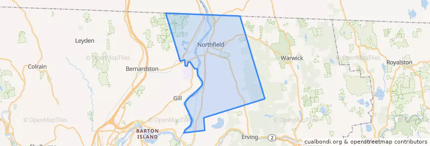 Mapa de ubicacion de Northfield.