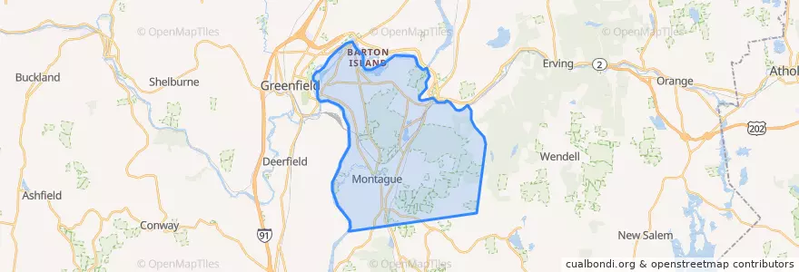 Mapa de ubicacion de Montague.