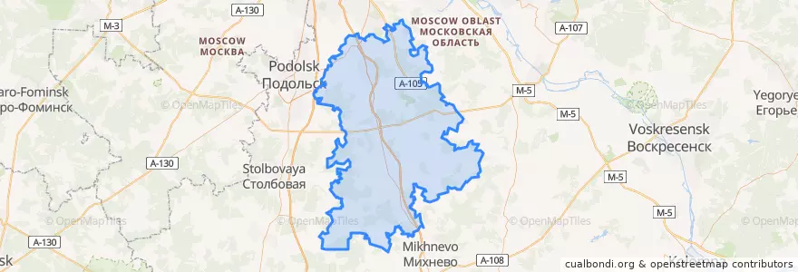 Mapa de ubicacion de городской округ Домодедово.