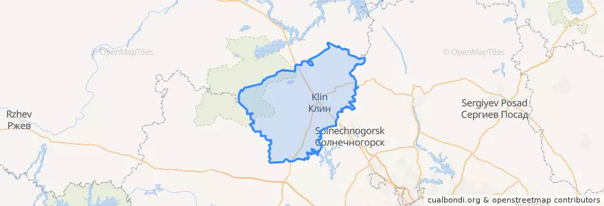 Mapa de ubicacion de городской округ Клин.