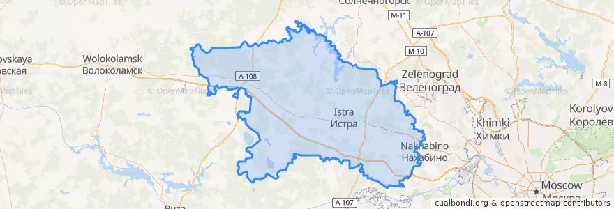 Mapa de ubicacion de городской округ Истра.