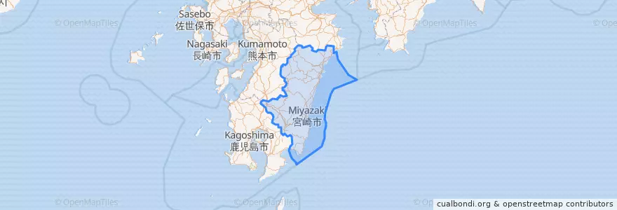 Mapa de ubicacion de 宮崎県.