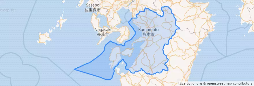 Mapa de ubicacion de 熊本県.