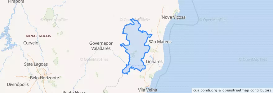 Mapa de ubicacion de Região Geográfica Intermediária de Colatina.
