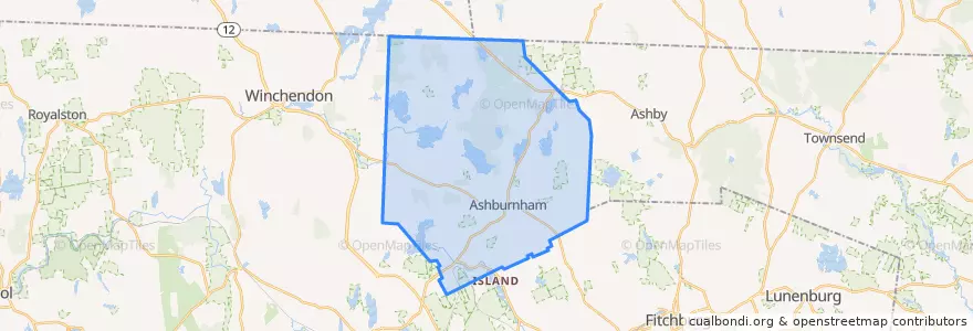 Mapa de ubicacion de Ashburnham.