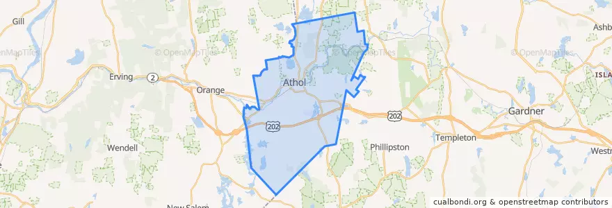 Mapa de ubicacion de Athol.
