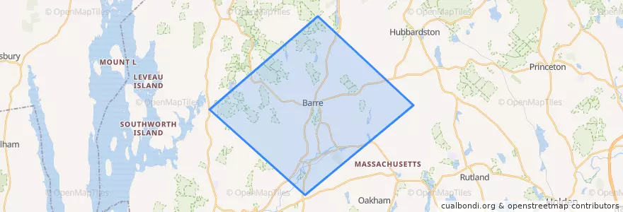 Mapa de ubicacion de Barre.