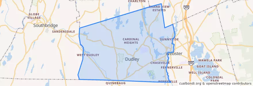 Mapa de ubicacion de Dudley.