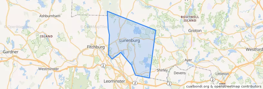 Mapa de ubicacion de Lunenburg.
