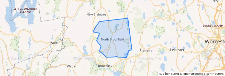 Mapa de ubicacion de North Brookfield.