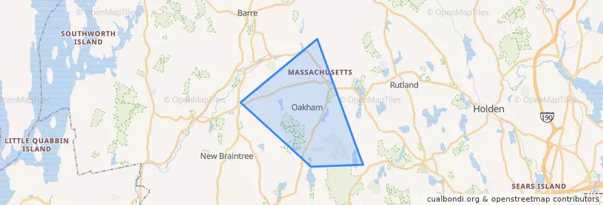 Mapa de ubicacion de Oakham.