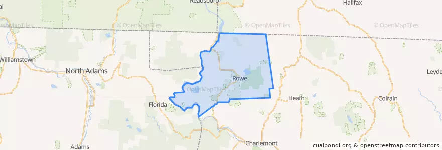 Mapa de ubicacion de Rowe.