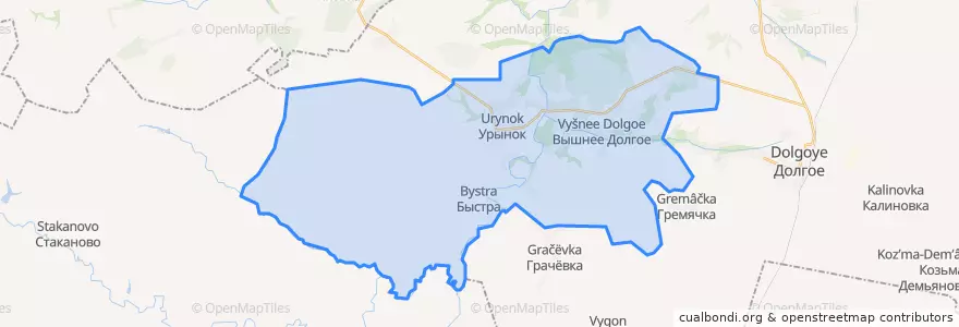 Mapa de ubicacion de Урыновское сельское поселение.