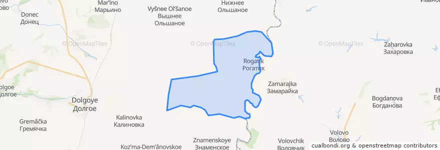 Mapa de ubicacion de Рогатинское сельское поселение.