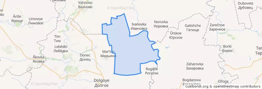Mapa de ubicacion de Вышнее Ольшанское сельское поселение.