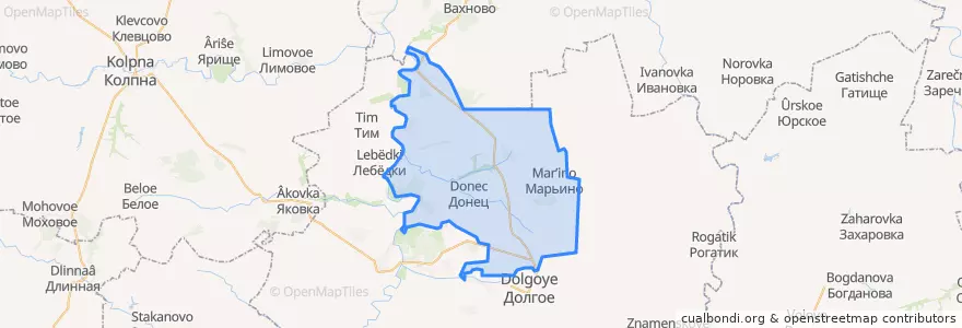 Mapa de ubicacion de Кудиновское сельское поселение.