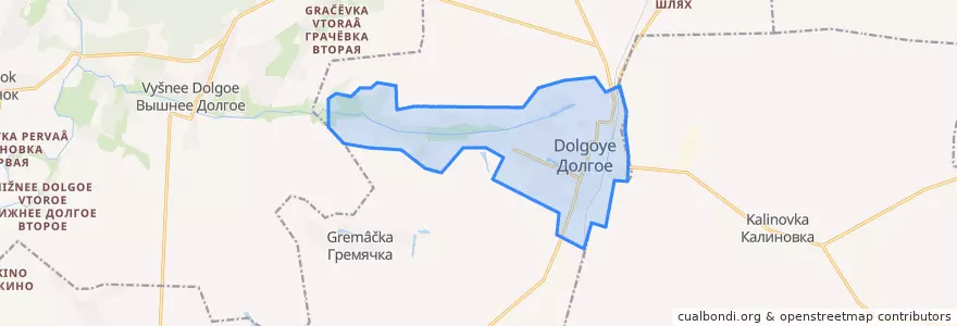 Mapa de ubicacion de городское поселение Долгое.