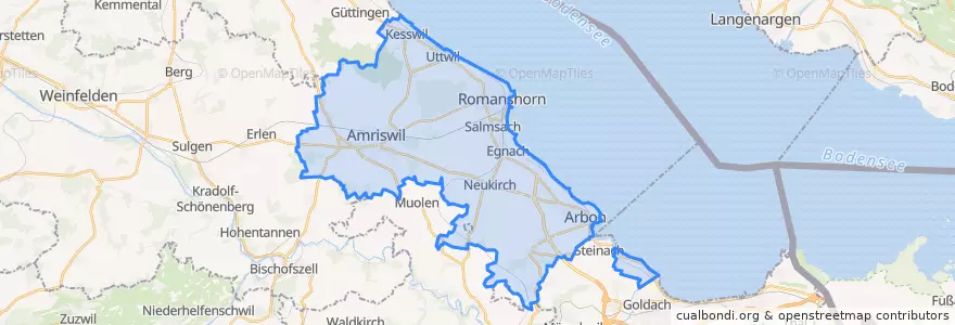 Mapa de ubicacion de Bezirk Arbon.