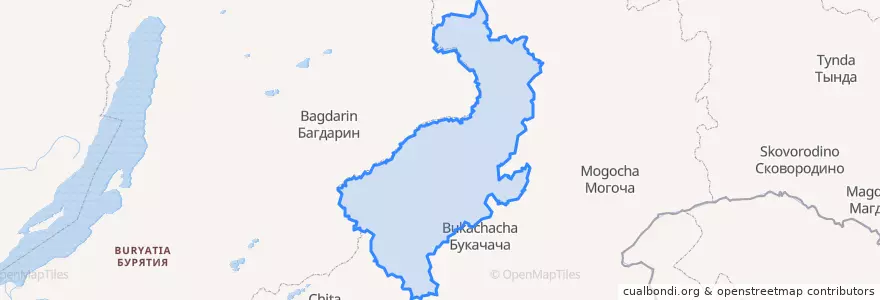 Mapa de ubicacion de Тунгокоченский район.