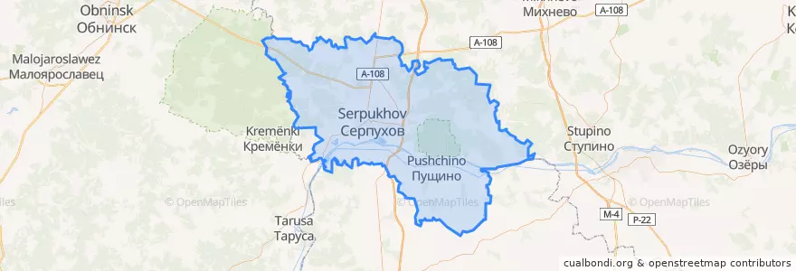 Mapa de ubicacion de городской округ Серпухов.