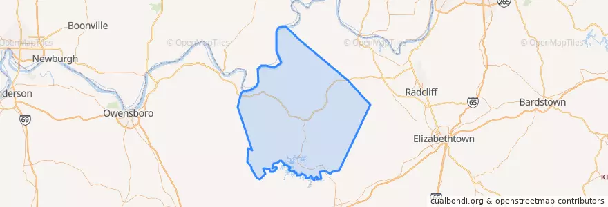 Mapa de ubicacion de Breckinridge County.