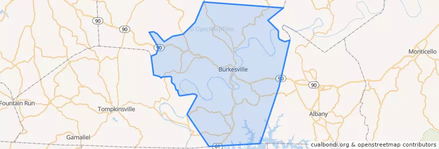 Mapa de ubicacion de Cumberland County.
