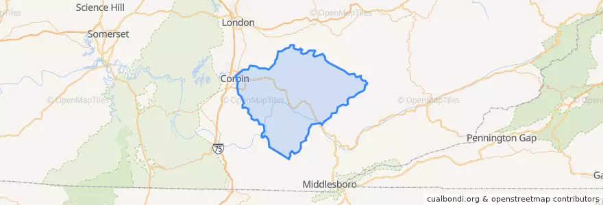 Mapa de ubicacion de Knox County.