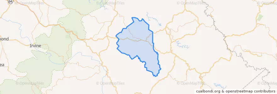 Mapa de ubicacion de Magoffin County.