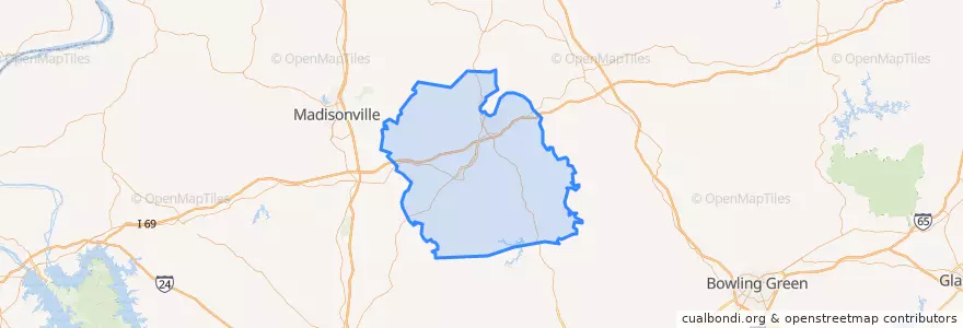 Mapa de ubicacion de Muhlenberg County.