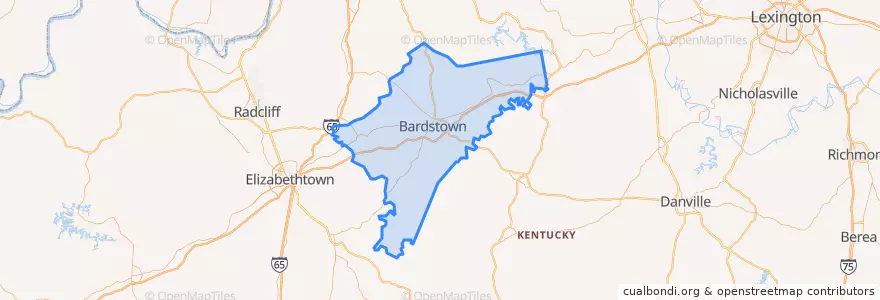 Mapa de ubicacion de Nelson County.