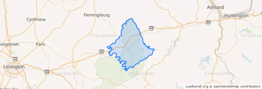 Mapa de ubicacion de Rowan County.