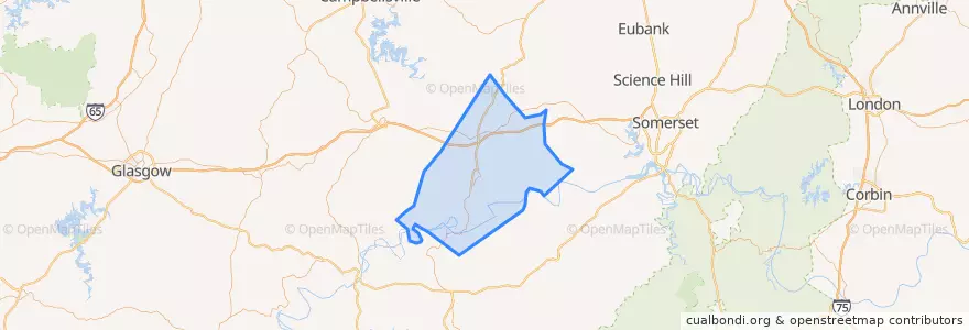 Mapa de ubicacion de Russell County.