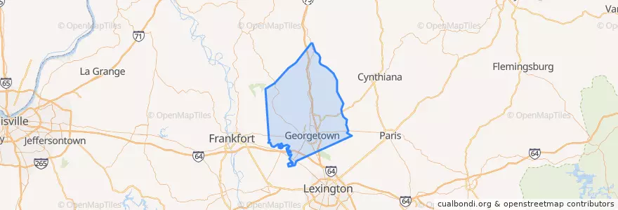 Mapa de ubicacion de Scott County.
