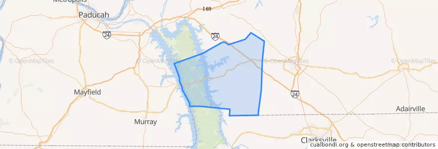 Mapa de ubicacion de Trigg County.