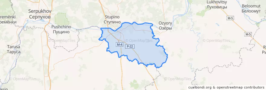 Mapa de ubicacion de городской округ Кашира.