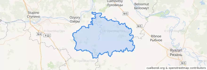 Mapa de ubicacion de городской округ Зарайск.