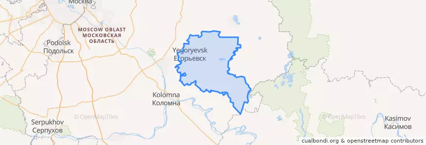 Mapa de ubicacion de городской округ Егорьевск.