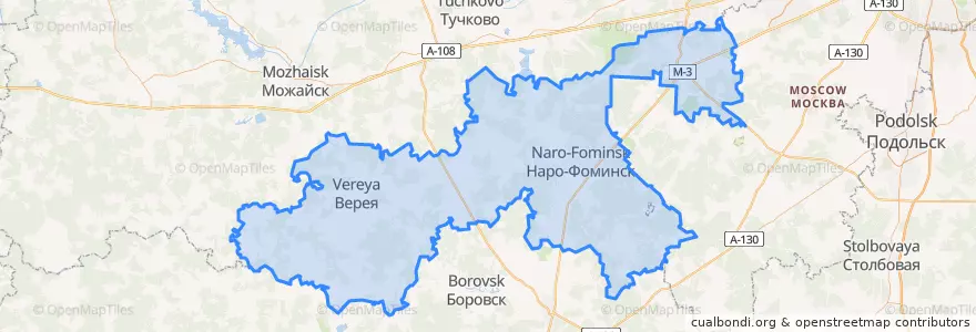 Mapa de ubicacion de Наро-Фоминский городской округ.