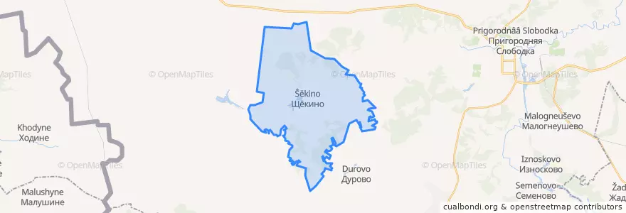 Mapa de ubicacion de Щекинский сельсовет.